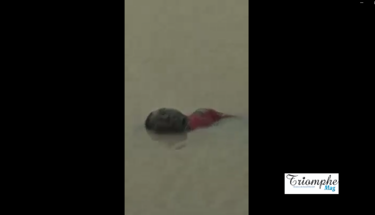 le corps d'un ouvrier d'un site de dragage des Chinois abandonné dans l'eau