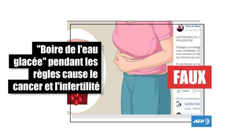 Manger du concombre ou boire de l'eau glacée pendant les règles ne provoque pas le cancer de l'utérus et la stérilité