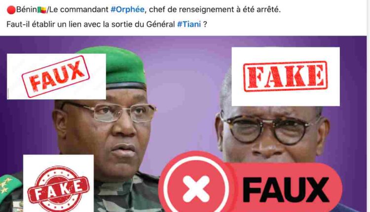 Bénin: faux, le Commandant Orphée Hounkanrin, chef du renseignement n’est pas arrêté