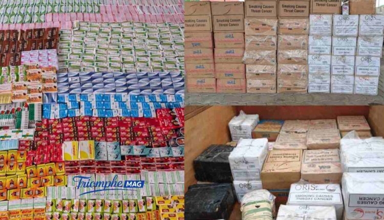 saisie de près de 20 000 paquets de cigarettes et 496 kg de produits pharmaceutiques