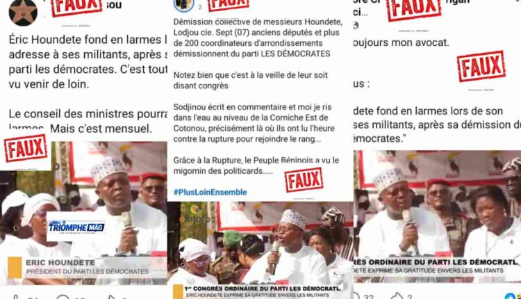 Éric Houndété en pleurs : Attention! Cette vidéo virale n'est pas liée à sa démission du parti Les Démocrates